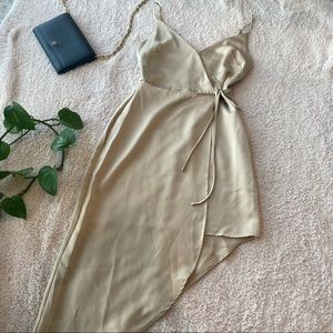 BCBG MAX AZRIA gold high low dress